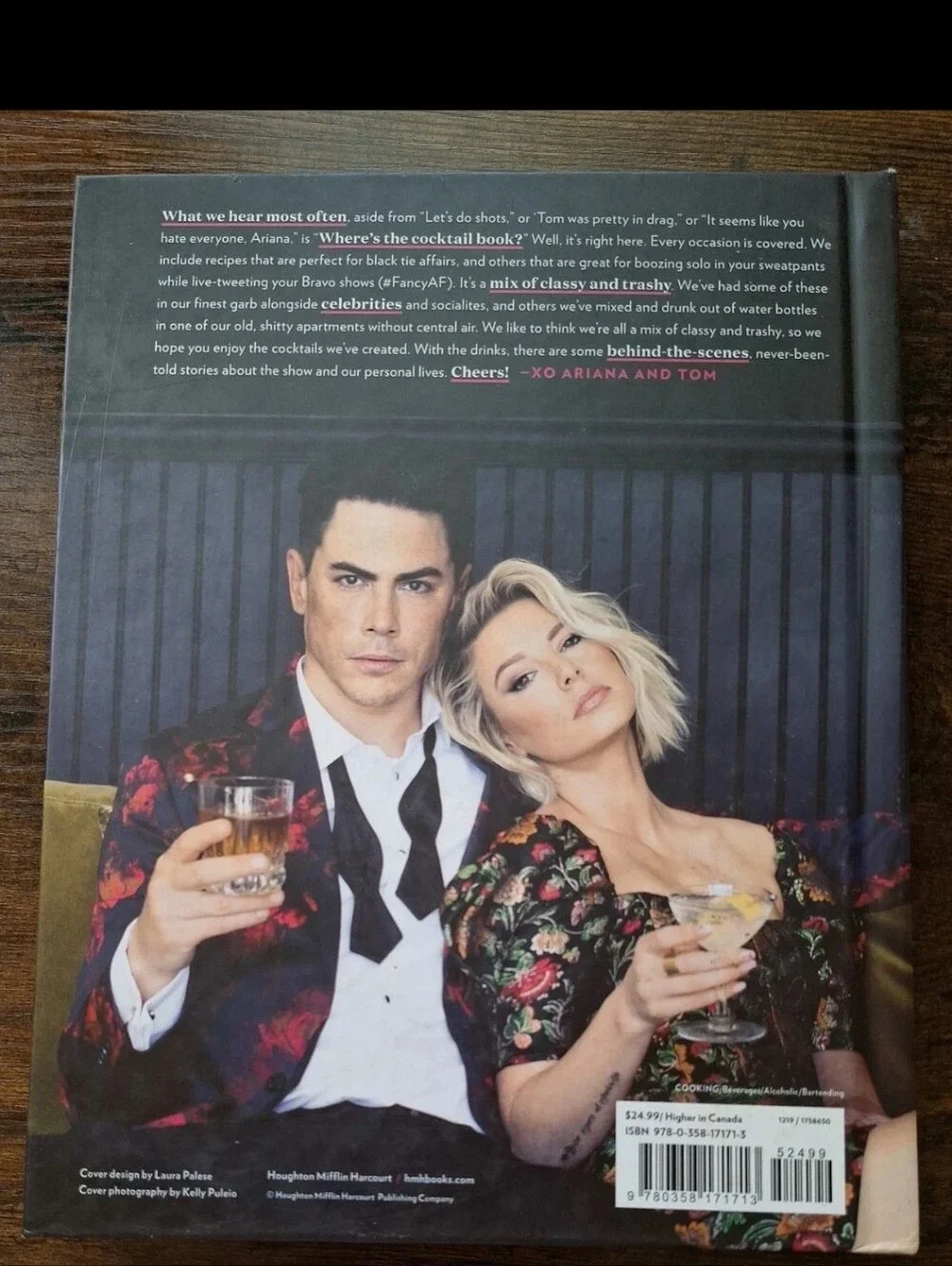 Fancy AF Cocktails Cookbook by Ariana Madix & Tom Sandoval - Pink Cover